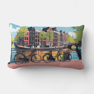 Coussin Rectangle Amsterdam de texte personnalisé