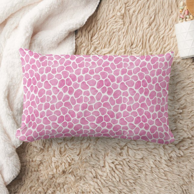Coussin Rectangle Amusant, Motif de girafe rose (Couverture)