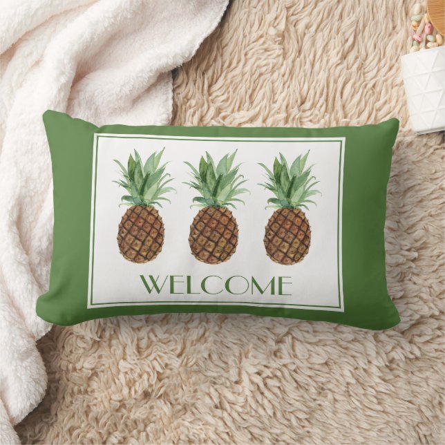 Coussin Rectangle Ananas tropicaux Preppy Personnalisé (Couverture)