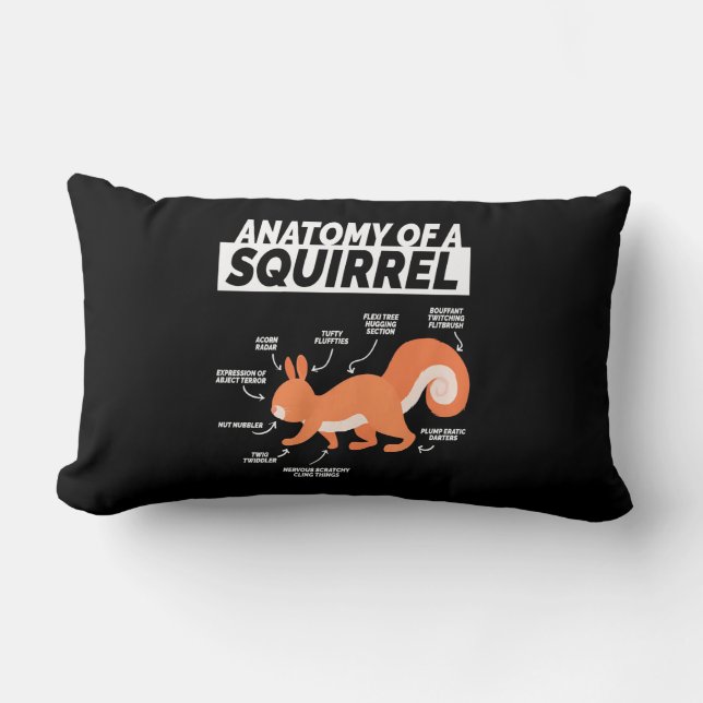 Coussin Rectangle Anatomie d'un écureuil (Recto)