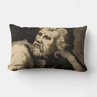 Coussin Rectangle Ancient Roman Mythology Statue Sepia Accent Pillow