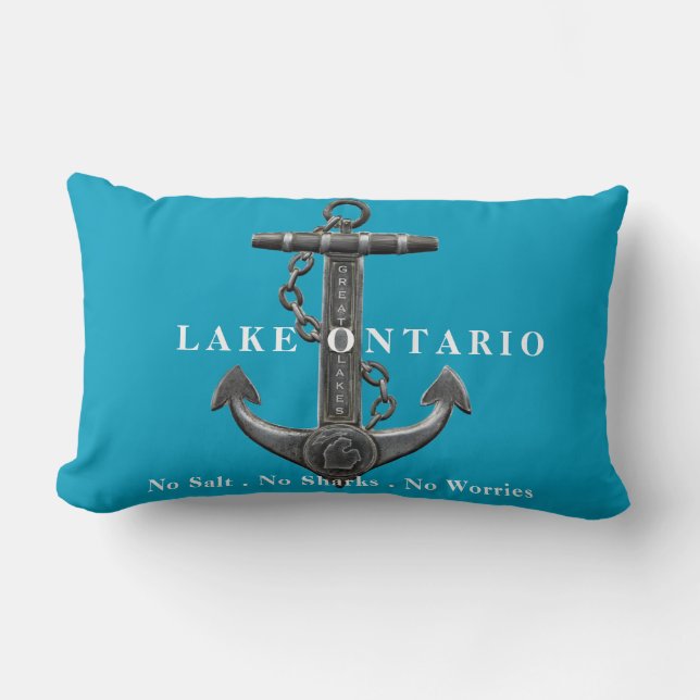 Coussin Rectangle Ancrage de pirate nautique en détresse du lac Onta (Recto)