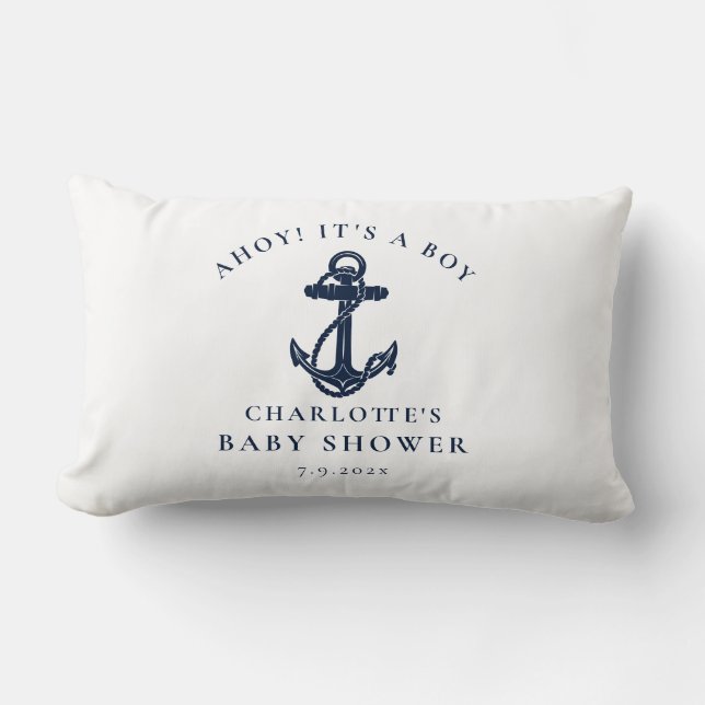 Coussin Rectangle Ancre nautique Beach Boy Baby shower (Recto)