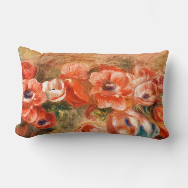 Coussin Rectangle Anémones de Renoir Impressionniste Peinture (Recto)