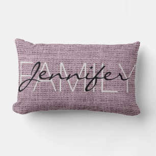 Coussin Rectangle Anglais lavande Rustique Burlap Monogramme