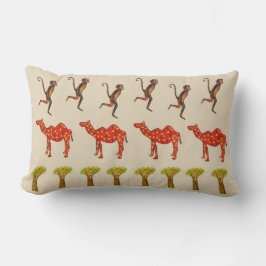 Coussin Rectangle Animaux africains jolie illustration Lumbar Cushio