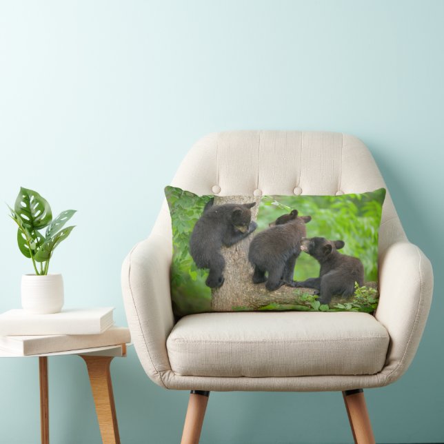 Coussin Rectangle Animaux de bébés cutest | Trois jeunes petits ours (Chaise)
