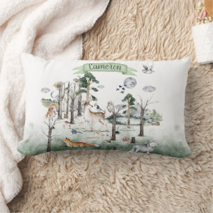 Coussin Rectangle Animaux Fantaisistes dans la Forêt Personnalisable