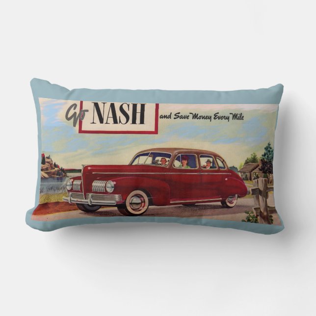 Coussin Rectangle Annonce automobile Nash 1941 (Recto)