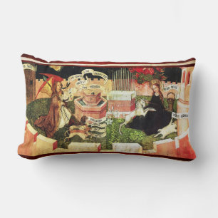 COUSSIN RECTANGLE ANNONCE EN TANT QUE CHASSE MYSTIQUE DE L'UNICORN L