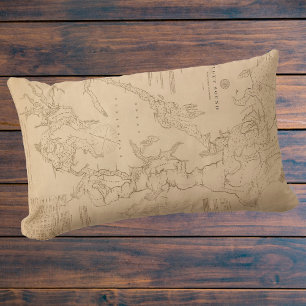 Coussin Rectangle Antique map of Puget Sound
