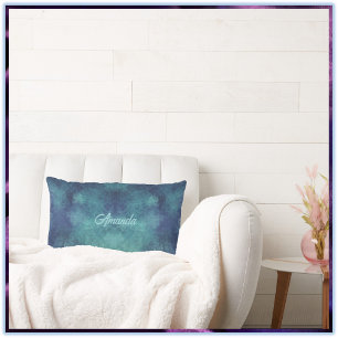 Coussin Rectangle Aqua moderne et Abstrait pourpre