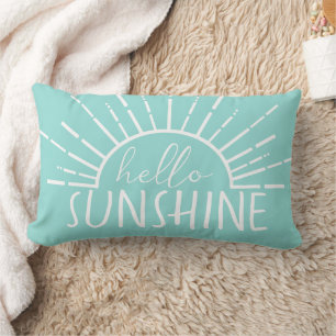 Coussin Rectangle Aqua Simple Moderne Bonjour Soleil