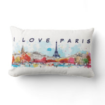 Aquarelle Art J'aime Paris Tour Eiffel Travel