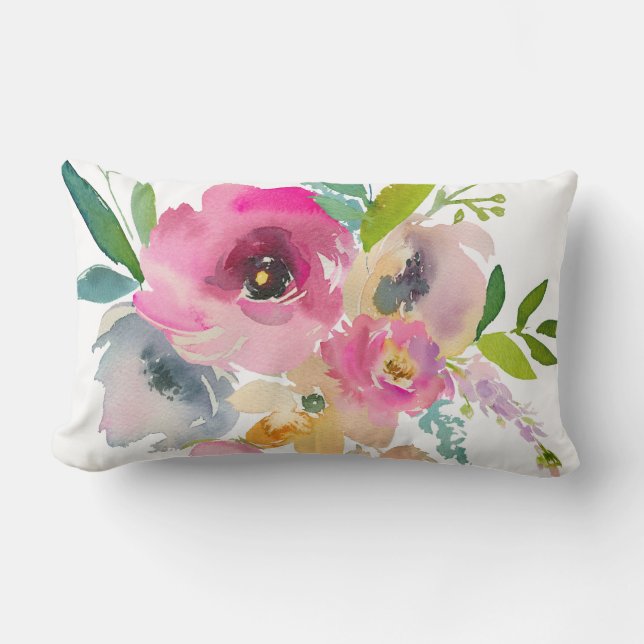 Coussin Rectangle Aquarelle Boho Pastel (Recto)