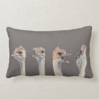 Aquarelle drôle d'oiseau d'autruche