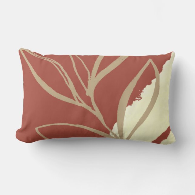 Coussin Rectangle Aquarelle en terre cuite Boho (Recto)