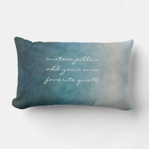 Coussin Rectangle aquarelle ombre ajouter texte gris et turquoise