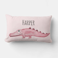Aquarelle rose de fille Crocodile Safari bébé
