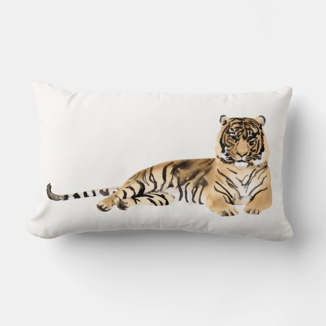 Coussin Rectangle Aquarelle Tiger Repose (Recto)