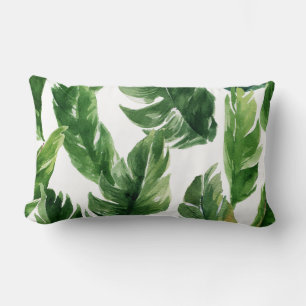 Coussin Rectangle Aquarelle verte Feuille Motif
