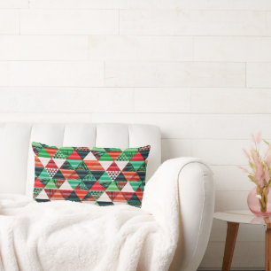 Coussin Rectangle Arbre de Noël design plein de couleurs lancer orei