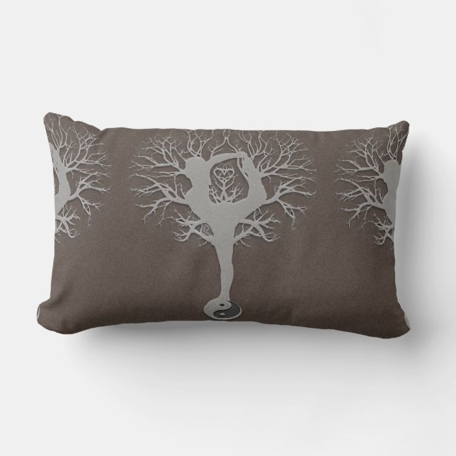 Coussin Rectangle Arbre de yoga de la vie (Recto)