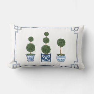 Coussin Rectangle Arbre topiaire de chinoiserie avec rubans 