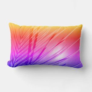 Coussin Rectangle Arc en ciel Couleurs Palm Tree Leaf Beach Jeu d'or
