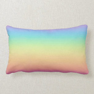 Coussin Rectangle Arc-en-ciel en pastel Ombre