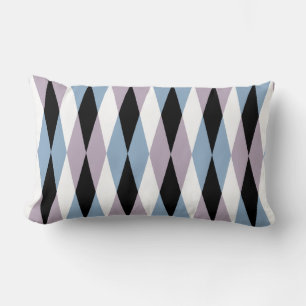Coussin Rectangle Arlequin Diamond Motif - Bleu et Dusty Lilac