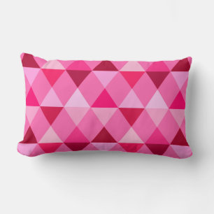 Coussin Rectangle Arlequin / motif diamant - Rose Rose & Vin