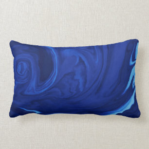 Coussin Rectangle arrière - plan bleu Cobalt Texté à la main