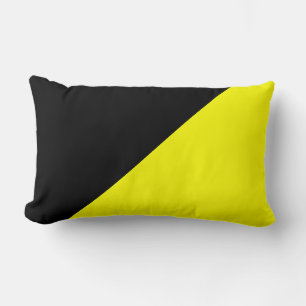 Coussin Rectangle Arrière - plan couleur uni jaune et noir