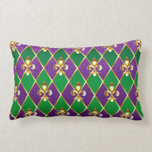 Coussin Rectangle Arrière - plan de bijoux Mardi Gras