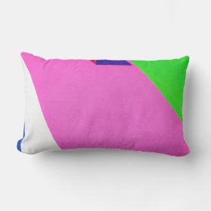 Coussin Rectangle Art abstrait rose et multicolore