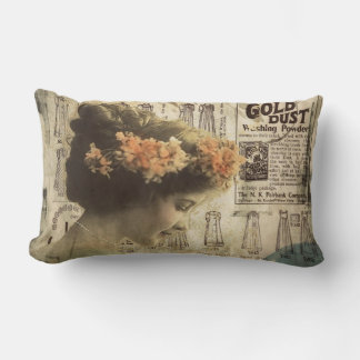 Coussin Rectangle Art Abstrait Vintage vêtements pour fille Mode Lum