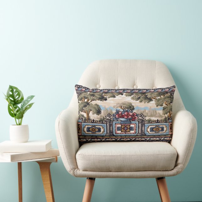 Coussin Rectangle Art & Artisanat Style Balcon Paysage Vista Frieze (Chaise)