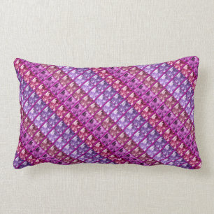 Coussin Rectangle Art de fougère/bleu de bande Diag de photo/coussi