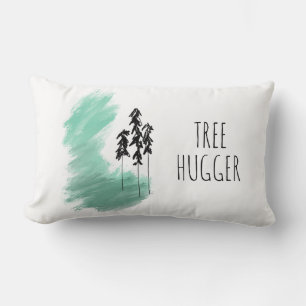 Coussin Rectangle art de l'arbre vert scandinave simple moderne ment