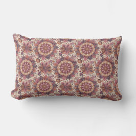 Coussin Rectangle Art de mandala de couleur marron floral moderne