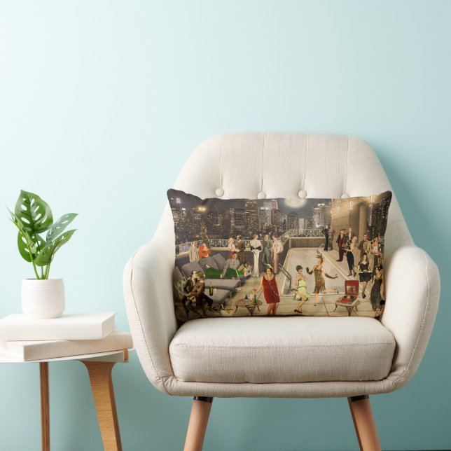 Coussin Rectangle Art Déco Skyline (Chaise)