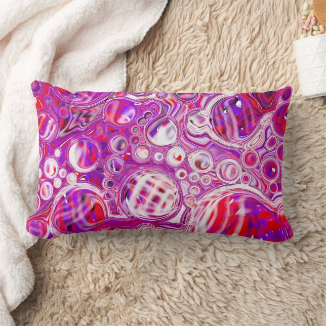 Coussin Rectangle Art fluide rouge et violet (Couverture)