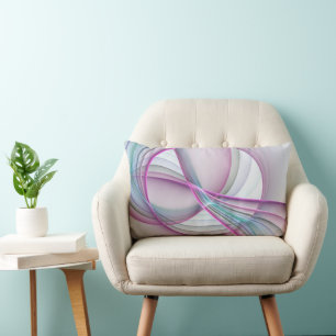 Coussin Rectangle Art fractal abstrait coloré en mouvement moderne