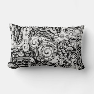 Coussin Rectangle Art Géométrique Noir Et Blanc 3