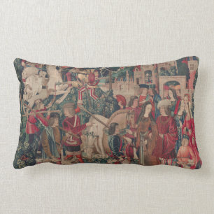 Coussin Rectangle Art médiéval de Unicorne - Les chasseurs reviennen