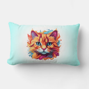 Coussin Rectangle Art numérique Visage Cute Cat Design-86002