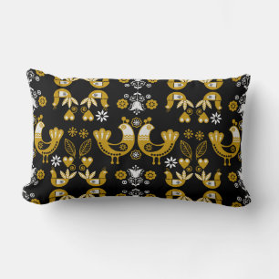 Coussin Rectangle Art populaire scandinave Oiseaux