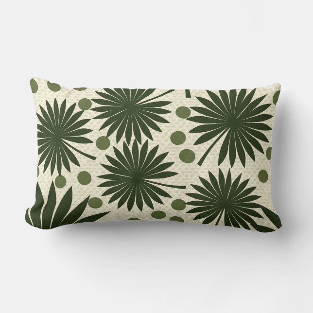 Coussin Rectangle Art Tropical Green Palm Tree (Recto)