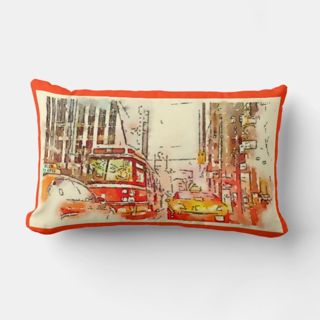 Coussin Rectangle Art urbain, carreau, Toronto (Recto)